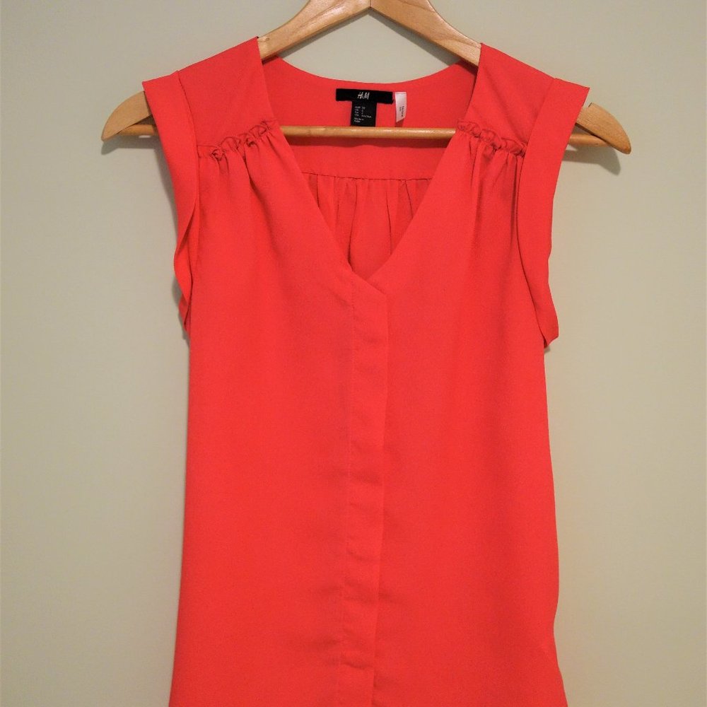 H&M Coral Sleeveless Blouse